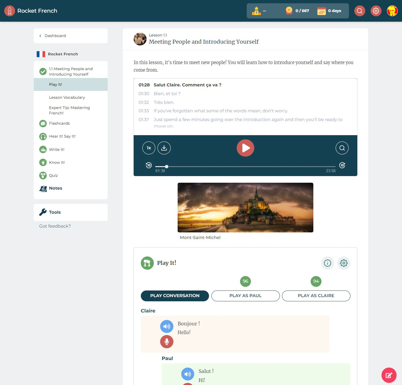 screenshot of Rocket Languages